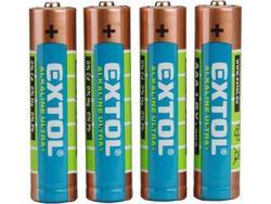 EXTOL 42010 baterie alkalické 4ks 1,5V AAA (LR03)
