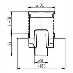 MCH CHUDĚJ Podlahová vpusť PVS50P-L1 plastová mřížka s límcem - 2
