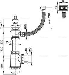 ALCADRAIN A444-DN50/40 sifon dřezový - 2